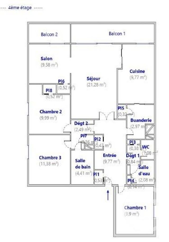 Appartement F5 à vendre - 5 pièces - 98.74 m2 - NANTES - 44 - PAYS-DE-LOIRE - Century 21 Longchamp